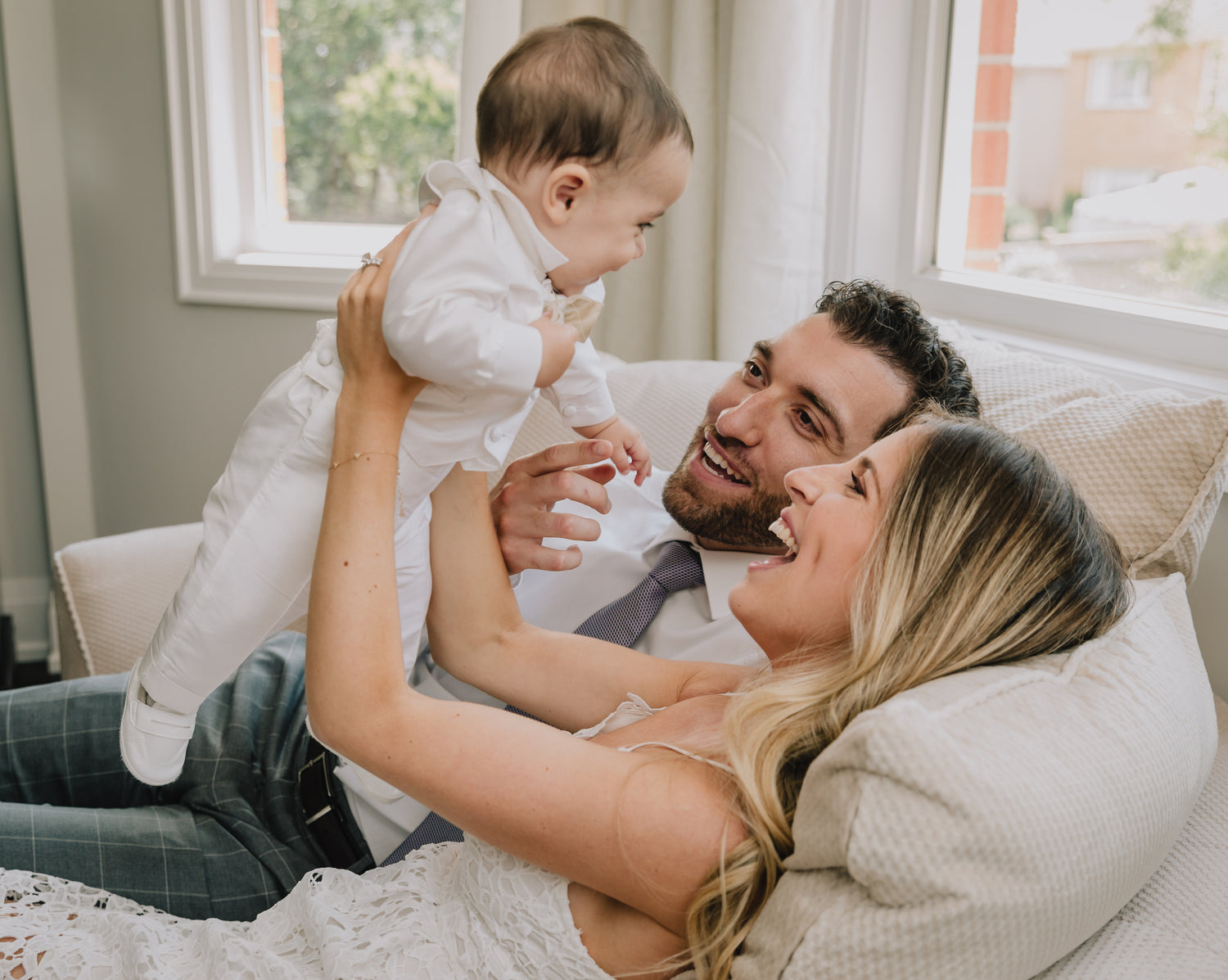 Cute Family Enjoying their Clean House